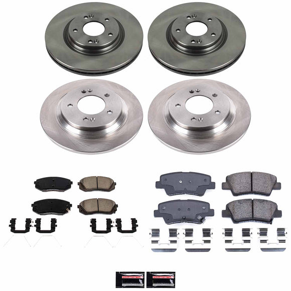 PowerStop OE Stock Replacement Low-Dust Ceramic Brake Pad and Rotor Kit