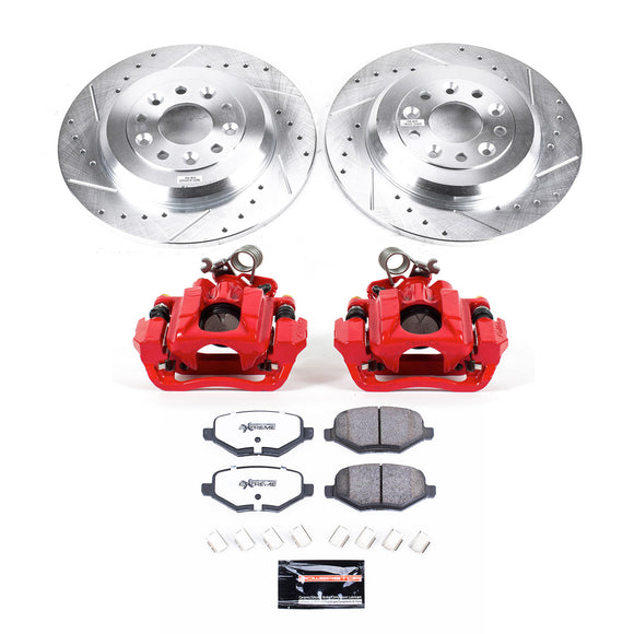 PowerStop Z36 Truck and SUV Ceramic Brake Pad, Drilled & Slotted Rotor, and Cali