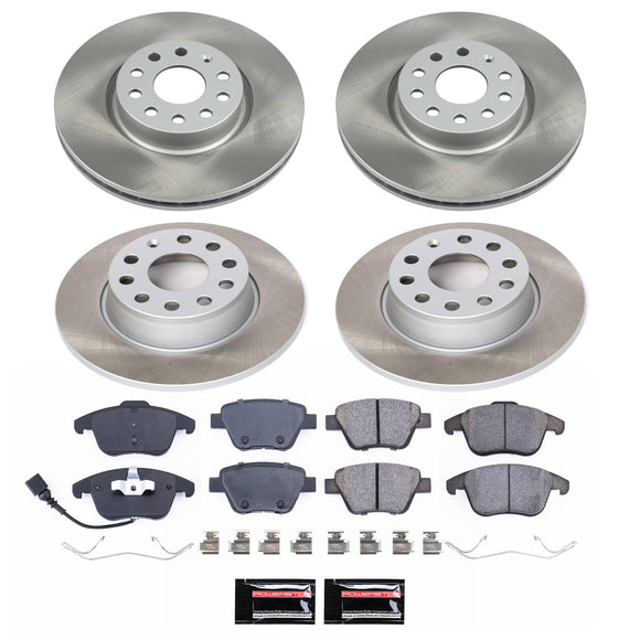PowerStop Semi-Coated Rotor and Low-Dust Ceramic Brake Pad Kit