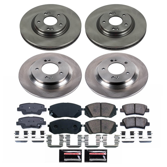 PowerStop OE Stock Replacement Low-Dust Ceramic Brake Pad and Rotor Kit