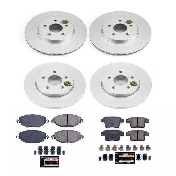 PowerStop Genuine Geomet Coated Rotor and Carbon-Fiber Ceramic Brake Pad Kit