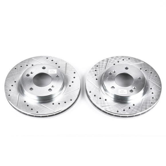 PowerStop Evolution Drilled Slotted Rotors Pair Front For Nissan Maxima