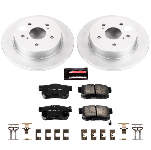 PowerStop Genuine Geomet Coated Rotor and Low-Dust Ceramic Brake Pad Kit