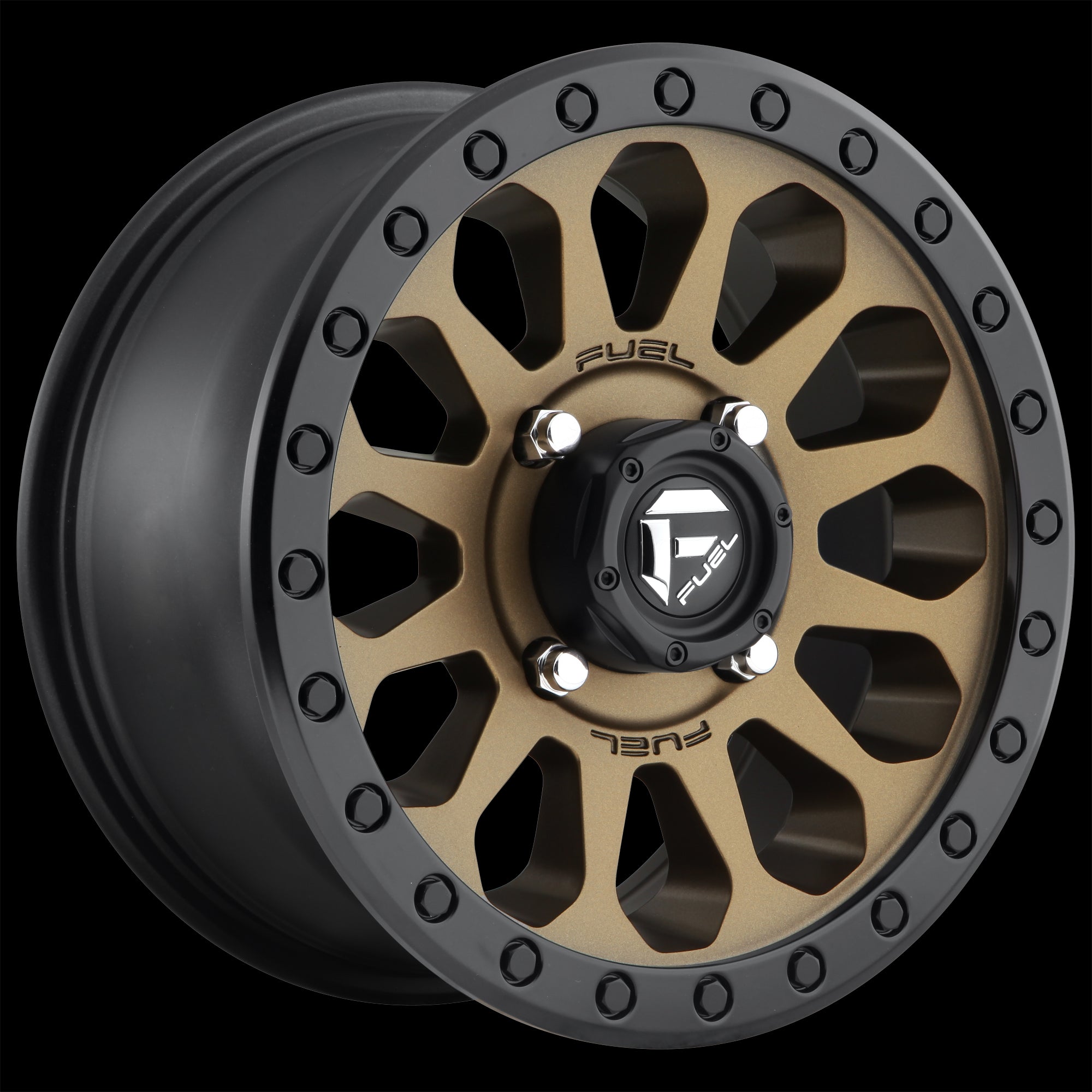 17X8.5 Fuel D600 Vector Matte Bronze Black Bead Ring 6X139.7 ET7 wheel/rim