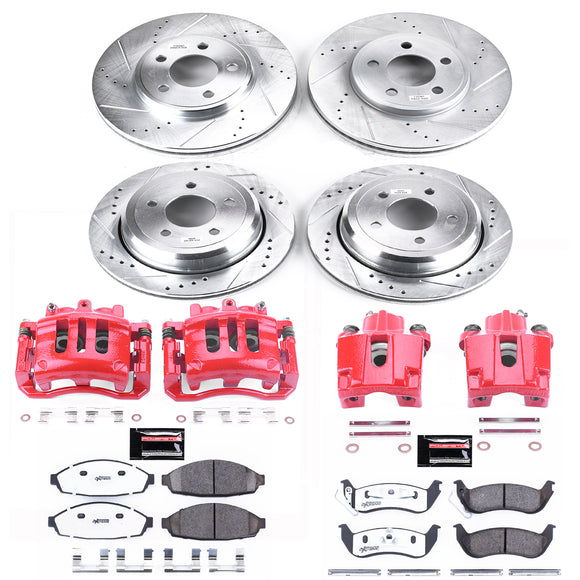 PowerStop Z26 Street Performance Ceramic Brake Pad, Drilled Slotted Rotor, and C