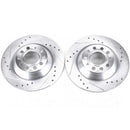 PowerStop Evolution Drilled Slotted Rotors Pair Rear For Audi A6 Quattro