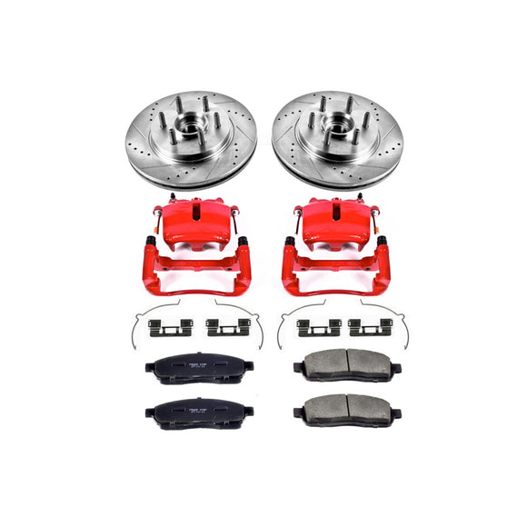 PowerStop Z23 Daily Driver Carbon-Fiber Ceramic Pads Drilled & Slotted Rotor & C