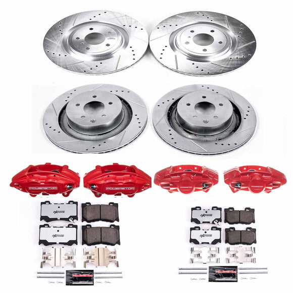 PowerStop Z26 Street Performance Ceramic Brake Pad, Drilled Slotted Rotor, and C