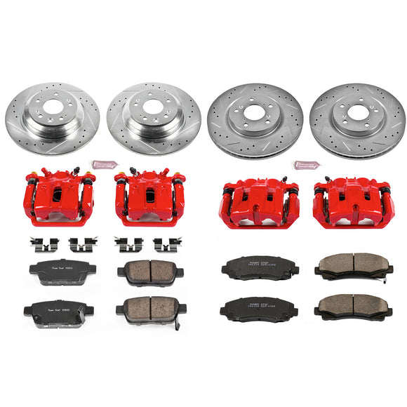 PowerStop Z23 Daily Driver Carbon-Fiber Ceramic Pads Drilled & Slotted Rotor & C