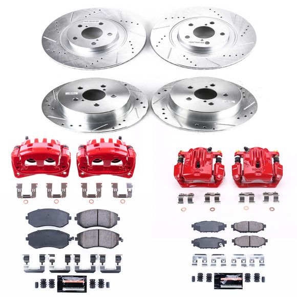 PowerStop Z23 Daily Driver Carbon-Fiber Ceramic Pads Drilled & Slotted Rotor & C