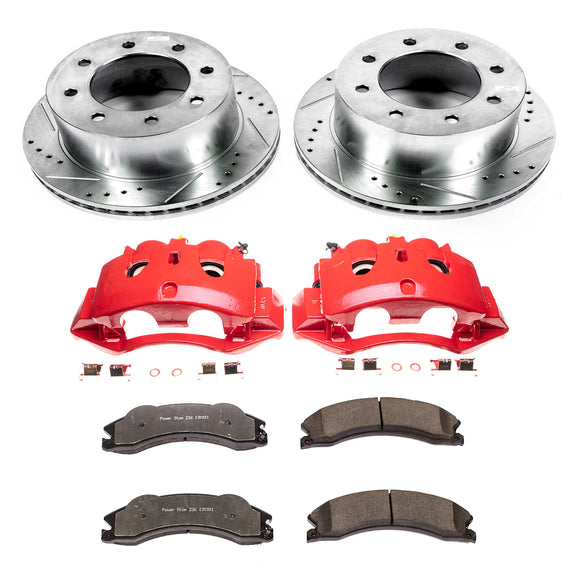 PowerStop Z36 Truck and SUV Ceramic Brake Pad, Drilled & Slotted Rotor, and Cali