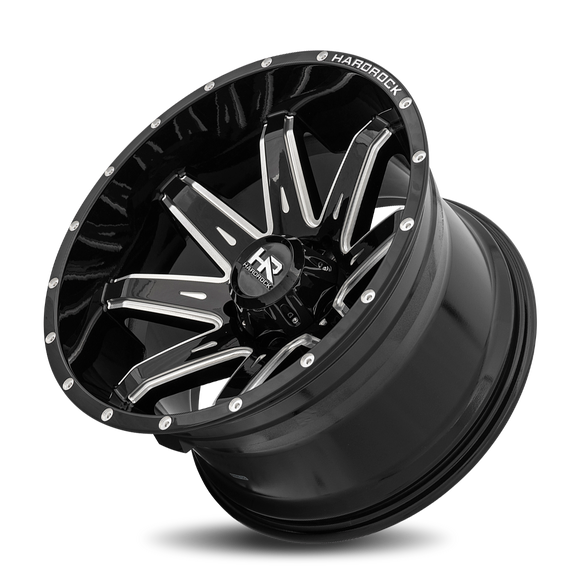 20x12 Hardrock Painkiller XPosed Gloss Black Milled 6x139.7 ET-44 wheel/rim