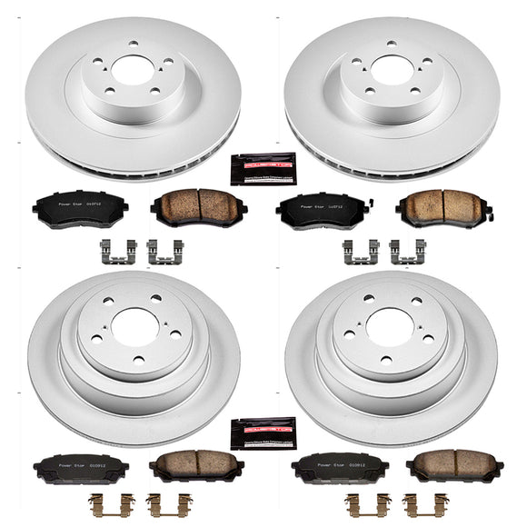 PowerStop Genuine Geomet Coated Rotor and Low-Dust Ceramic Brake Pad Kit