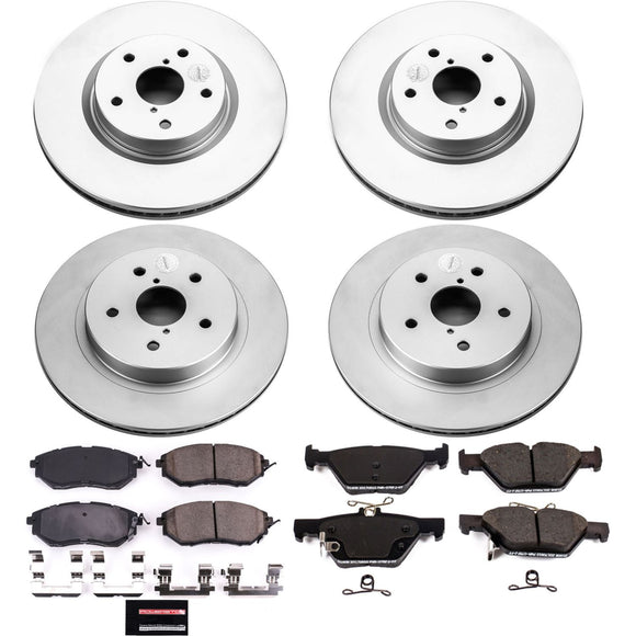PowerStop Genuine Geomet Coated Rotor and Low-Dust Ceramic Brake Pad Kit