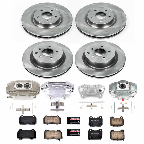 PowerStop OE Stock Replacement Low-Dust Ceramic Brake Pad, Rotor and Caliper Kit
