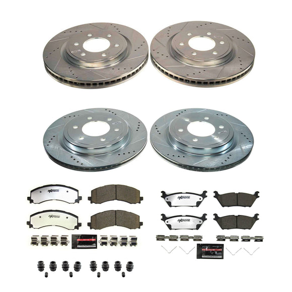 PowerStop Z36 Carbon-Fiber Ceramic Brake Pad with Drilled and Slotted Rotor Kit