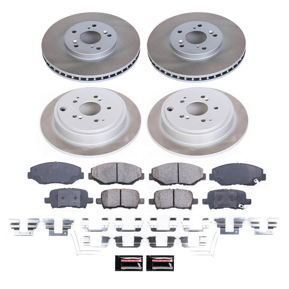 PowerStop Semi-Coated Rotor and Low-Dust Ceramic Brake Pad Kit