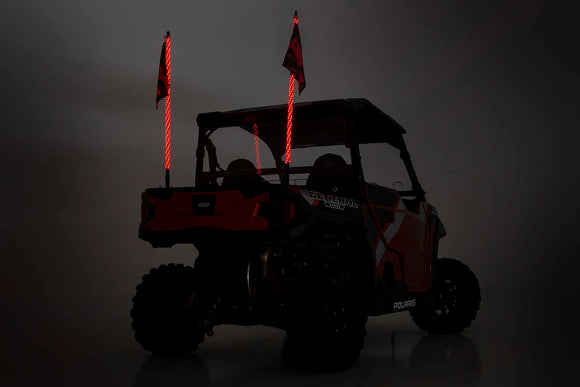Rough Country Multi Color LED Whip 4' Long Pair