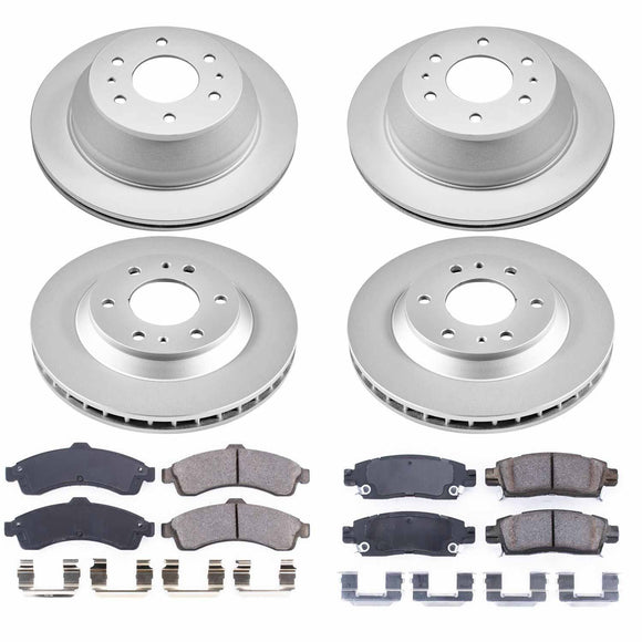 PowerStop Genuine Geomet Coated Rotor and Low-Dust Ceramic Brake Pad Kit