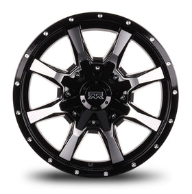 17x9 Mudder Trucker MT513 Black Machined 5x127 5x5 5x139.7 5x5.5 ET-12 Wheel - 0