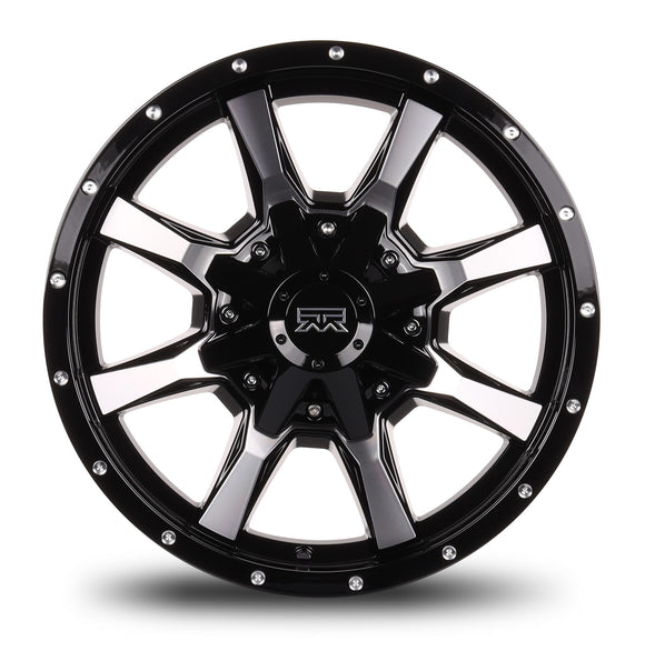 17x9 Mudder Trucker MT513 Black Machined 5x127 5x5 5x139.7 5x5.5 ET-12 Wheel