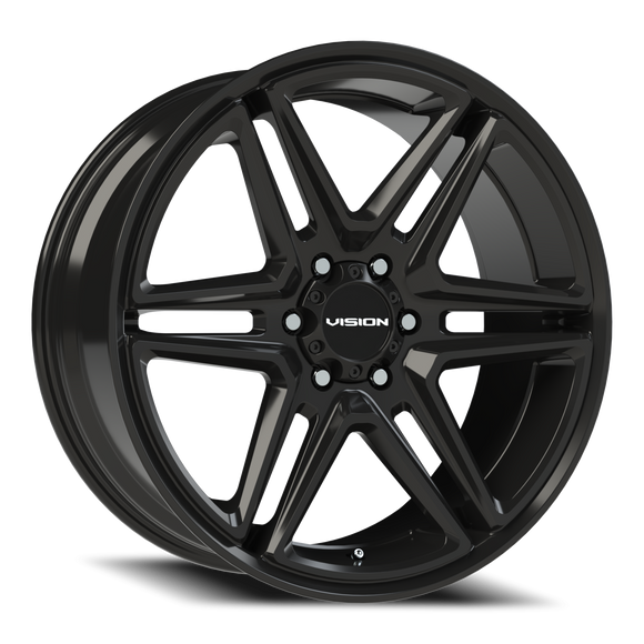 22x9.5 Vision 476 Wedge Gloss Black Wheel 6x135 ET30 CB87.1