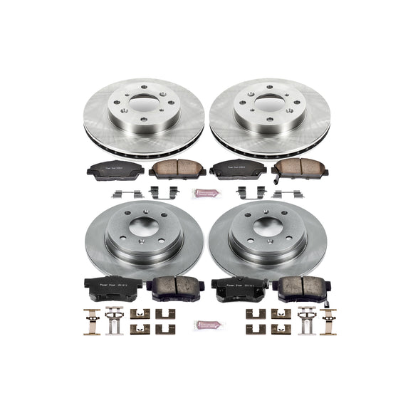 PowerStop OE Stock Replacement Low-Dust Ceramic Brake Pad and Rotor Kit
