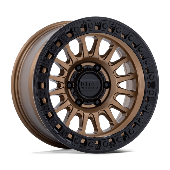 18X9 KMC KM552 IMS Matte Bronze With Gloss Black Lip 8x170 ET0 Wheel Rim