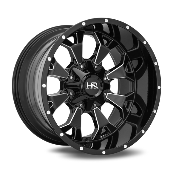 20x10 Hardrock Devastator Gloss Black Milled 8x165.1 ET-19 wheel/rim