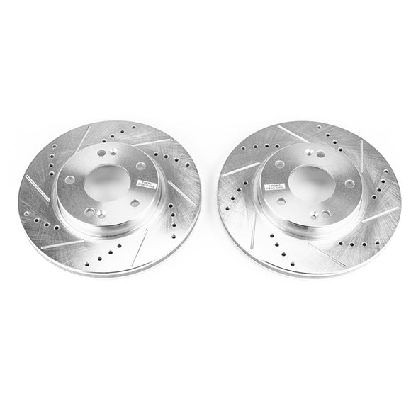 PowerStop Evolution Drilled Slotted Rotors Pair Front For Hyundai Ioniq