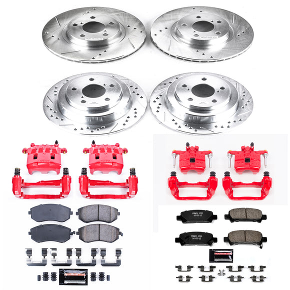 PowerStop Z23 Daily Driver Carbon-Fiber Ceramic Pads Drilled & Slotted Rotor & C