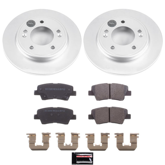 PowerStop Genuine Geomet Coated Rotor and Low-Dust Ceramic Brake Pad Kit