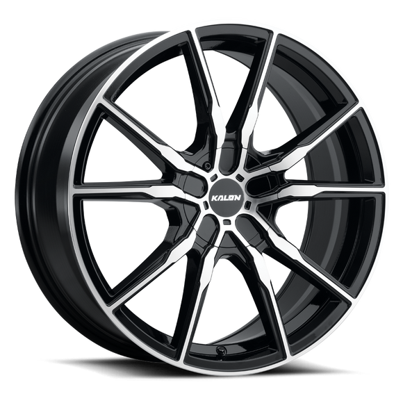 18x8 Kalon Pyro-202 Gloss Black/Machined Face Wheel 5x100 ET40 CB73