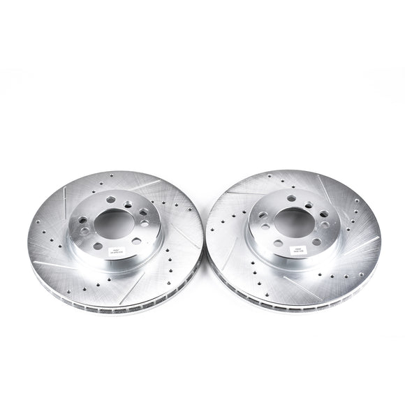 PowerStop Evolution Drilled Slotted Rotors Pair Front For BMW X5