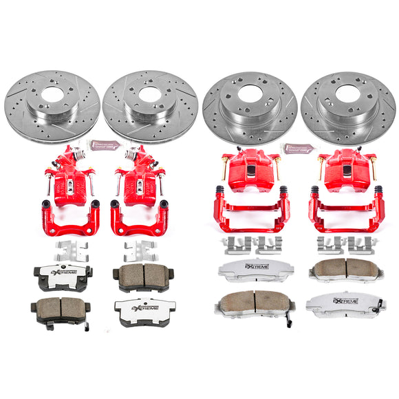 PowerStop Z26 Street Performance Ceramic Brake Pad, Drilled Slotted Rotor, and C