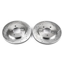 PowerStop Evolution Drilled Slotted Rotors Pair Front For Plymouth GrVoyager