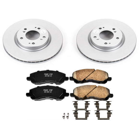 PowerStop Genuine Geomet Coated Rotor and Low-Dust Ceramic Brake Pad Kit
