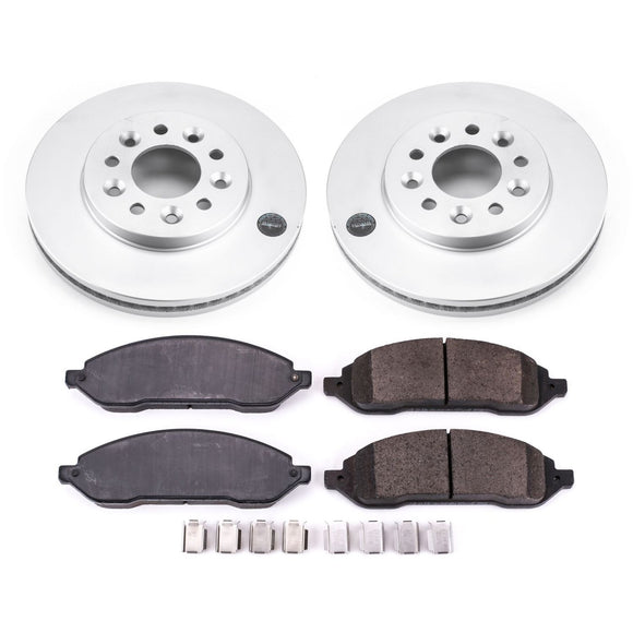 PowerStop Genuine Geomet Coated Rotor and Low-Dust Ceramic Brake Pad Kit