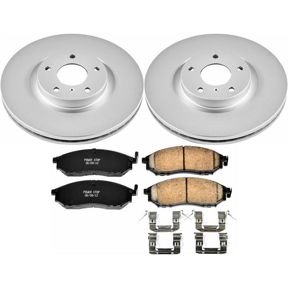 PowerStop Genuine Geomet Coated Rotor and Low-Dust Ceramic Brake Pad Kit