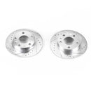PowerStop Evolution Drilled Slotted Rotors Pair Rear For Audi A4 Quattro