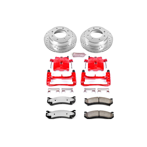 PowerStop Z36 Truck and SUV Ceramic Brake Pad, Drilled & Slotted Rotor, and Cali