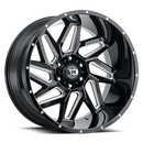 22x10 Vision 361 Spyder Gloss Black Milled Spoke Wheel 5x139.7 ET-19 CB108