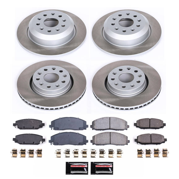 PowerStop Semi-Coated Rotor and Low-Dust Ceramic Brake Pad Kit