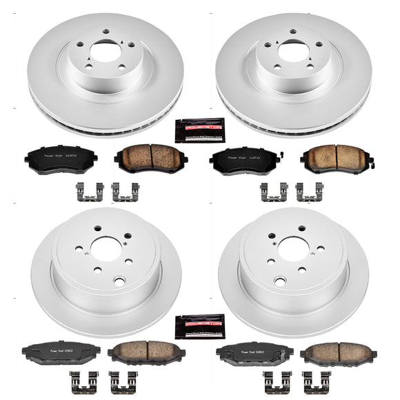 PowerStop Genuine Geomet Coated Rotor and Low-Dust Ceramic Brake Pad Kit