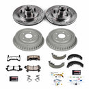PowerStop Z36 Ceramic Brake Pads with Drilled Slotted Rotors and Drum Shoe Kit