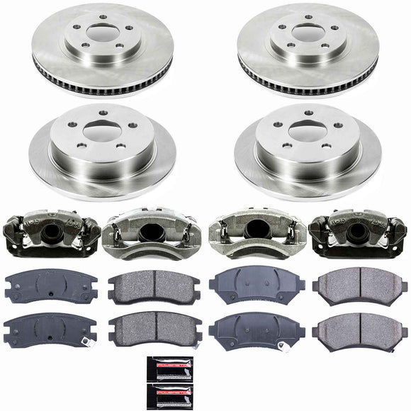 PowerStop OE Stock Replacement Low-Dust Ceramic Brake Pad, Rotor and Caliper Kit