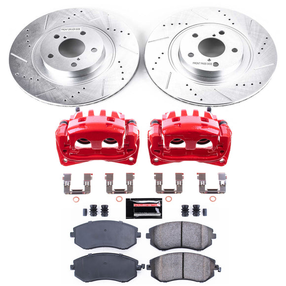 PowerStop Z23 Daily Driver Carbon-Fiber Ceramic Pads Drilled & Slotted Rotor & C
