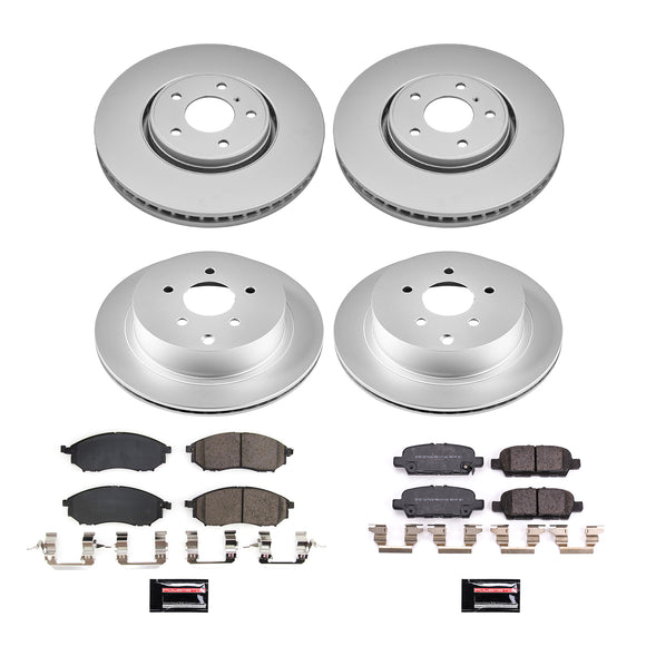 PowerStop Genuine Geomet Coated Rotor and Low-Dust Ceramic Brake Pad Kit