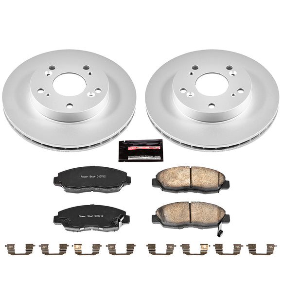 PowerStop Genuine Geomet Coated Rotor and Low-Dust Ceramic Brake Pad Kit