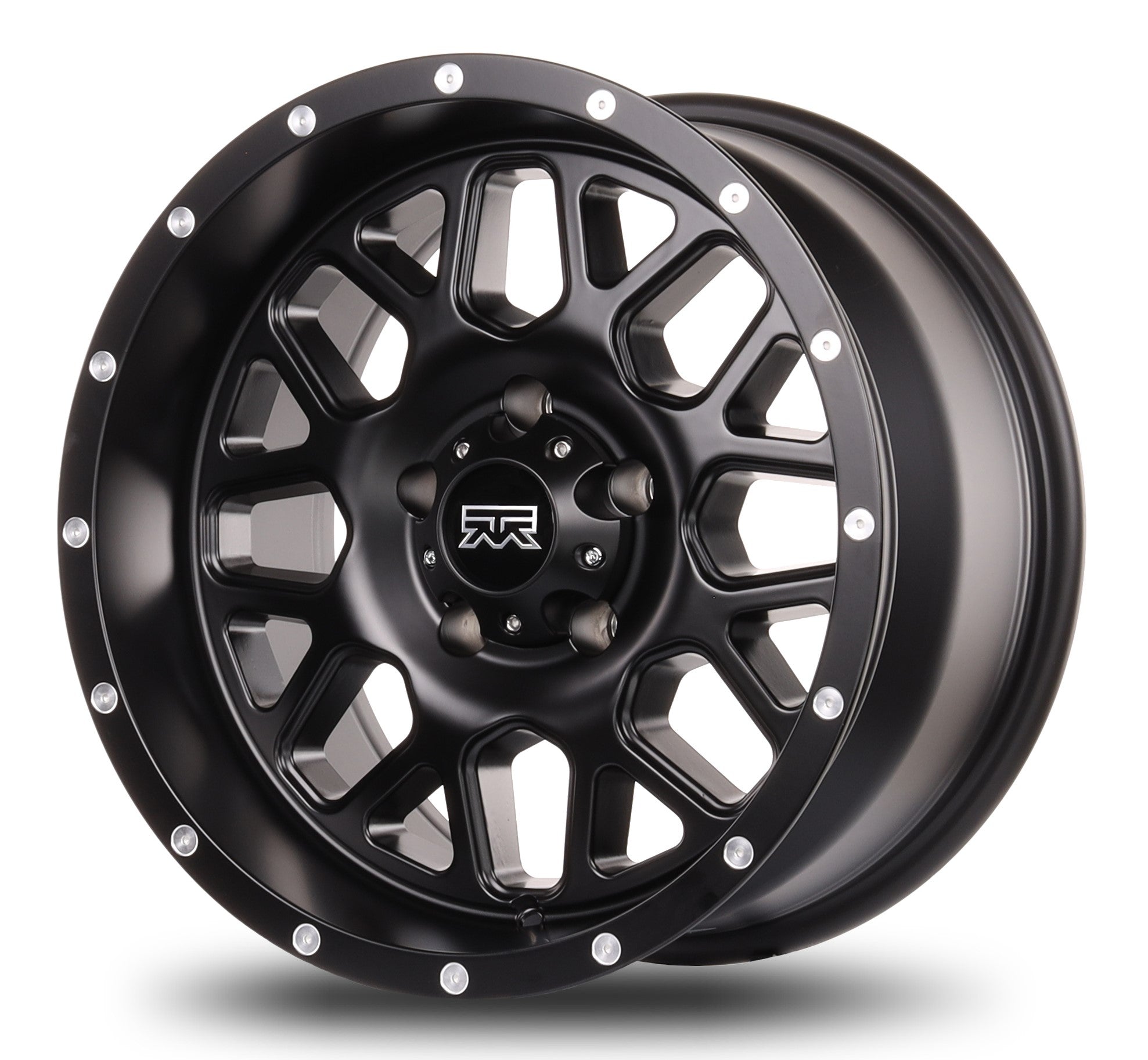 17x9 Mudder Trucker MT859 Mutiny Satin Black 5x127 5x5 ET-12 Wheel Rim